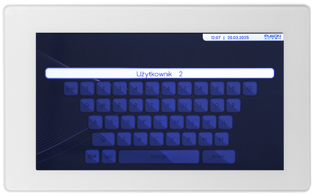 PulsOn Alarm klawiatura ekranowa